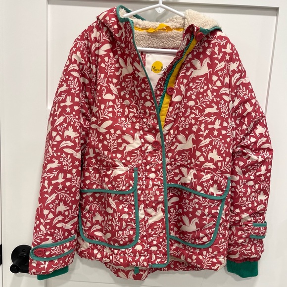 Mini Boden Other - Mini Boden sherpa fleece lined hooded coat 8-9Y